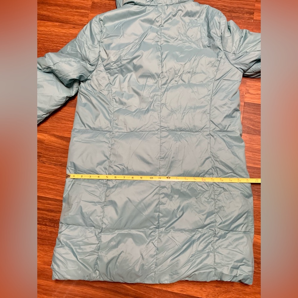 J. Jill Emerson Down Puffer Jacket Hood Jacket Blue Topaz Size M Tall EUC - Picture 7 of 10
